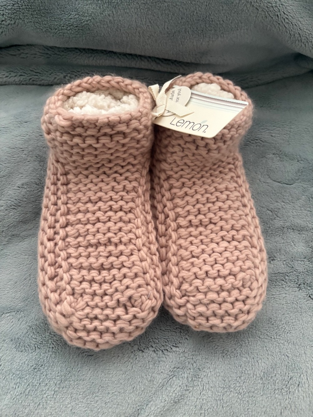 Anthropologie Lemon Pink Knit Slippers- New